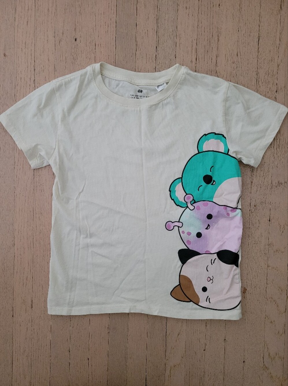 H&M White Tee with Cute Squishmallow Graphic